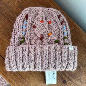 NWT Nordstrom Chunky Knit Winter Hat with Colorful Accents
